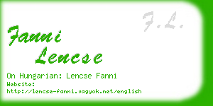 fanni lencse business card